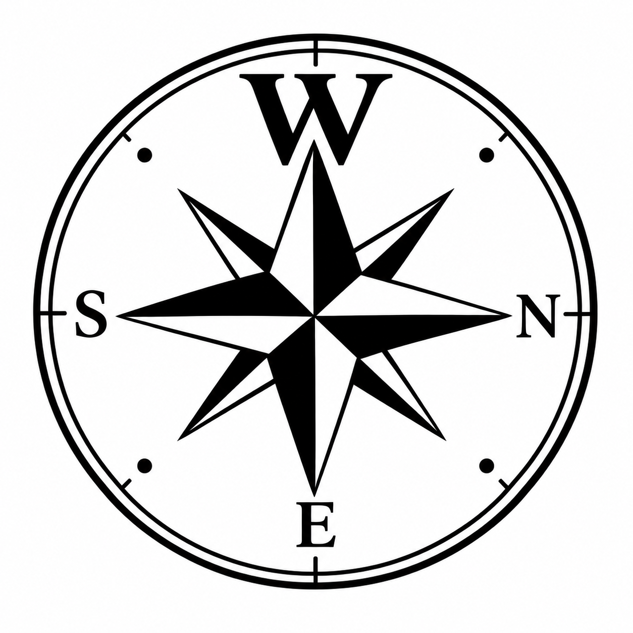 Weststar Books compass rose
